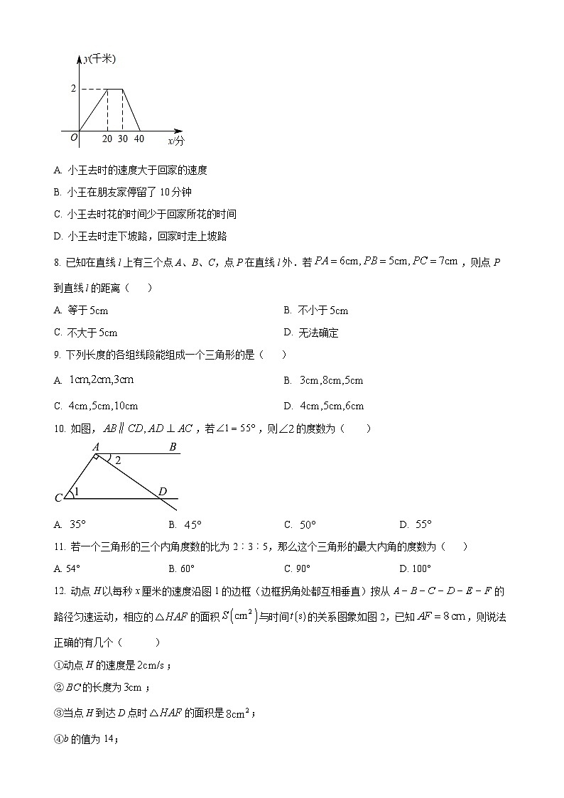 甘肃省兰州市外国语学校七年级下学期期中考试数学试卷(原卷版)-A4第2页