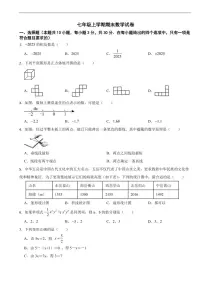 广东省佛山市2025年七年级上学期期末数学试卷三套及答案