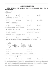广东省珠海市2025年七年级上学期期末数学试卷七套及答案