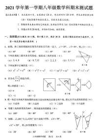 2021-2022学年广州市番禺区八年级上学期期末数学试卷（含答案）