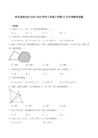 河北省沧州市2025-2026学年八年级上学期12月月考数学试卷（含答案）