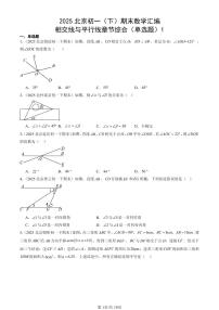 2025北京初一（下）期末数学汇编：相交线与平行线章节综合（单选题）1
