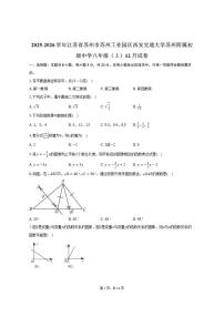 2025-2026学年江苏省苏州市苏州工业园区西安交通大学苏州附属初级中学八年级上12月月考数学试卷