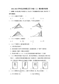 2022-2023学年北京市顺义区八年级（上）期末数学试卷（含解析）