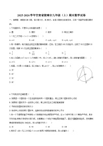 2025-2026学年甘肃省陇南市九年级（上）期末数学试卷-自定义类型