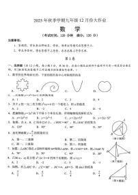 广西壮族自治区南宁市第十八中学2025-2026学年九年级上学期12月月考数学试卷