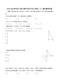 2025-2026学年辽宁省大连市甘井子区九年级（上）期末数学试卷-自定义类型