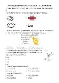 甘肃省兰州市第二十二中学2024-2025学年九年级上学期期末数学试卷 -A4