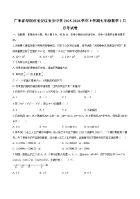 广东省深圳市宝安区宝安中学2025-2026学年上学期七年级数学1月月考试卷-自定义类型