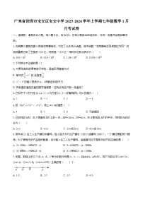 广东省深圳市宝安区宝安中学2025-2026学年上学期七年级数学1月月考试卷-自定义类型