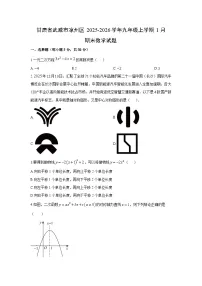 2025-2026学年甘肃省武威市凉州区九年级上学期1月期末数学试卷（学生版）