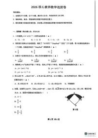 浙江省慈溪市慈吉实验学校2025-26学年上学期九年级数学一月选拔卷（月考）