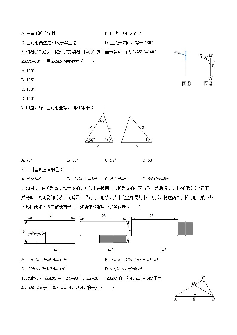 2025-2026学年广西南宁市青秀区凤岭北路中学八年级(上)月考数学试卷(1月份)-自定义类型第2页