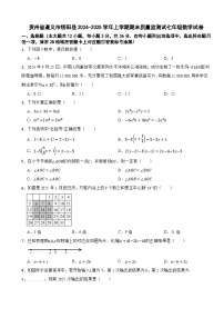 贵州省遵义市绥阳县2024-2025学年上学期期末质量监测试七年级数学试卷（含解析）
