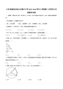 江苏省南通市海安市紫石中学2025-2026学年上学期第二次学研九年级数学试卷-自定义类型