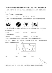 2025-2026学年吉林省松原市滨江中学八年级（上）期末数学试卷-自定义类型