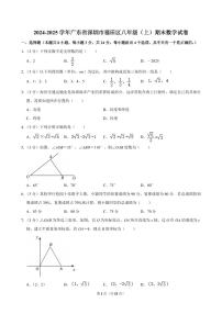 2024-2025学年深圳市福田区八年级上册期末数学试卷及答案