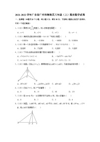 2021-2022学年广东省广州市海珠区八年级上学期期末数学试卷（含答案）