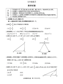2026北京顺义初三（上）期末数学试卷