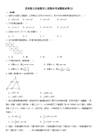 苏科版七年级数学上册期末考试模拟试卷(2)