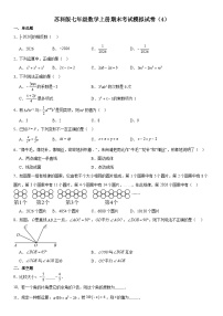 苏科版七年级数学上册期末考试模拟试卷(4)