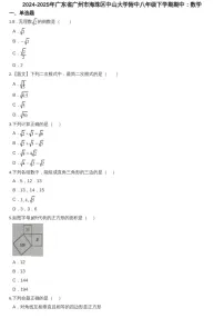 2024-2025学年广东省广州市海珠区中山大学附中八年级下学期数学期中考试题（含答案）