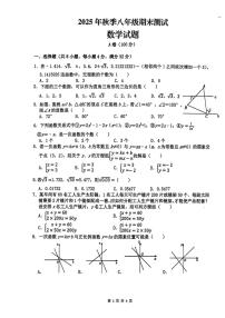 四川省达州市开江县永兴中学2025--2026学年上学期八年级期末测试数学 试题