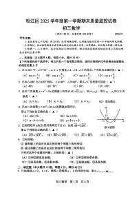 2026年上海中考松江区一模数学试卷