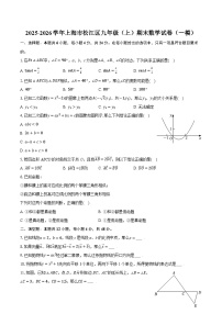 2025-2026学年上海市松江区九年级(上)期末数学试卷(一模)(含答案+解析)