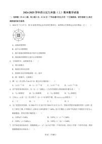 2024-2025学年洪山区九年级（上）期末数学试卷含答案