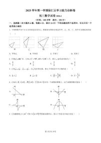 2026年上海市徐汇区初三上学期一模数学试卷和答案解析