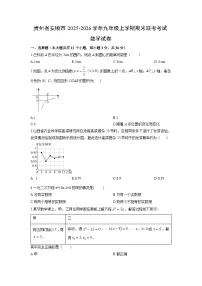 2025-2026学年贵州省安顺市九年级上学期期末联考考试数学试卷(学生版)