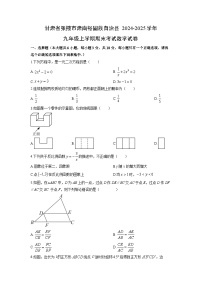 2024-2025学年甘肃省张掖市肃南裕固族自治县九年级上学期期末考试数学试卷（学生版）