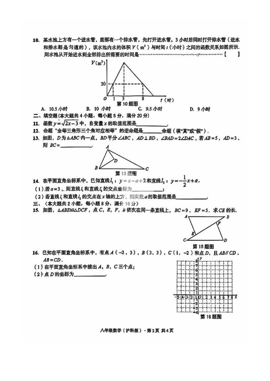 2025-2026学年安徽省合肥市第庐阳中学八年级上学期期末数学_(含答案_)试卷第2页