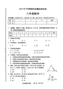 湖南省衡阳市常宁市2025-2026学年八年级上学期1月期末数学试题