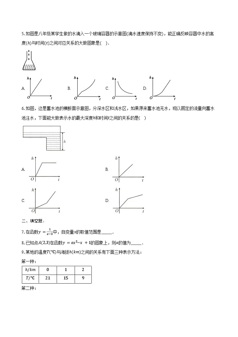 19.1.2 函数的图像-同步训练2024-2025学年人教版八年级数学下册(含答案+解析)第2页