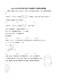2025-2026学年北师大版八年级数学上册期末测试题-自定义类型