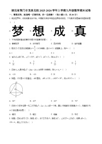 湖北省荆门市龙泉北校　2025-2026学年上学期九年级数学期末试卷（原卷版+解析版）