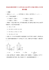 河北省石家庄市第三十八中学2025~2026学年九年级上册12月月考数学试题【附解析】