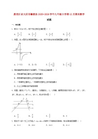 黑龙江省大庆市肇源县2025~2026学年九年级上册12月期末数学试题【附解析】