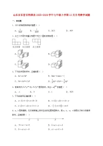 山东省东营市利津县2025~2026学年七年级上册12月月考数学试题【附解析】