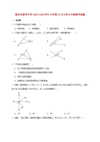 重庆市南开中学2025~2026学年上册12月月考七年级数学试题【附解析】