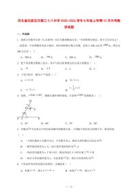 2025-2026学年河北省石家庄市第三十八中学七年级上学期12月月考数学试卷 [附答案]