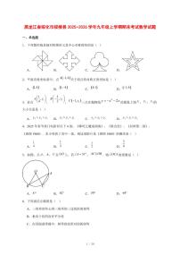 2025-2026学年黑龙江省绥化市绥棱县九年级上学期期末考试数学试卷 [附答案]