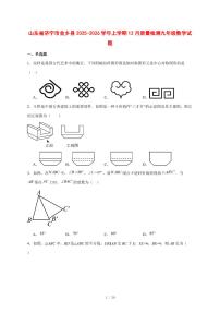 2025-2026学年山东省济宁市金乡县上学期12月质量检测九年级数学试卷 [附答案]