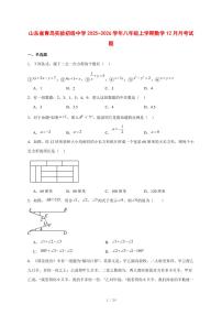 2025-2026学年山东省青岛实验初级中学八年级上学期数学12月月考试卷 [附答案]