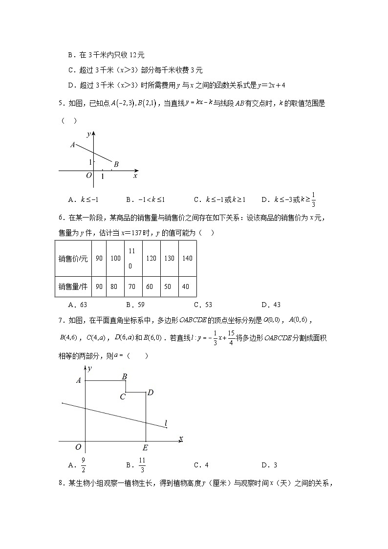23.4实际问题与一次函数同步练习 (含解析)人教版数学八年级下册第2页