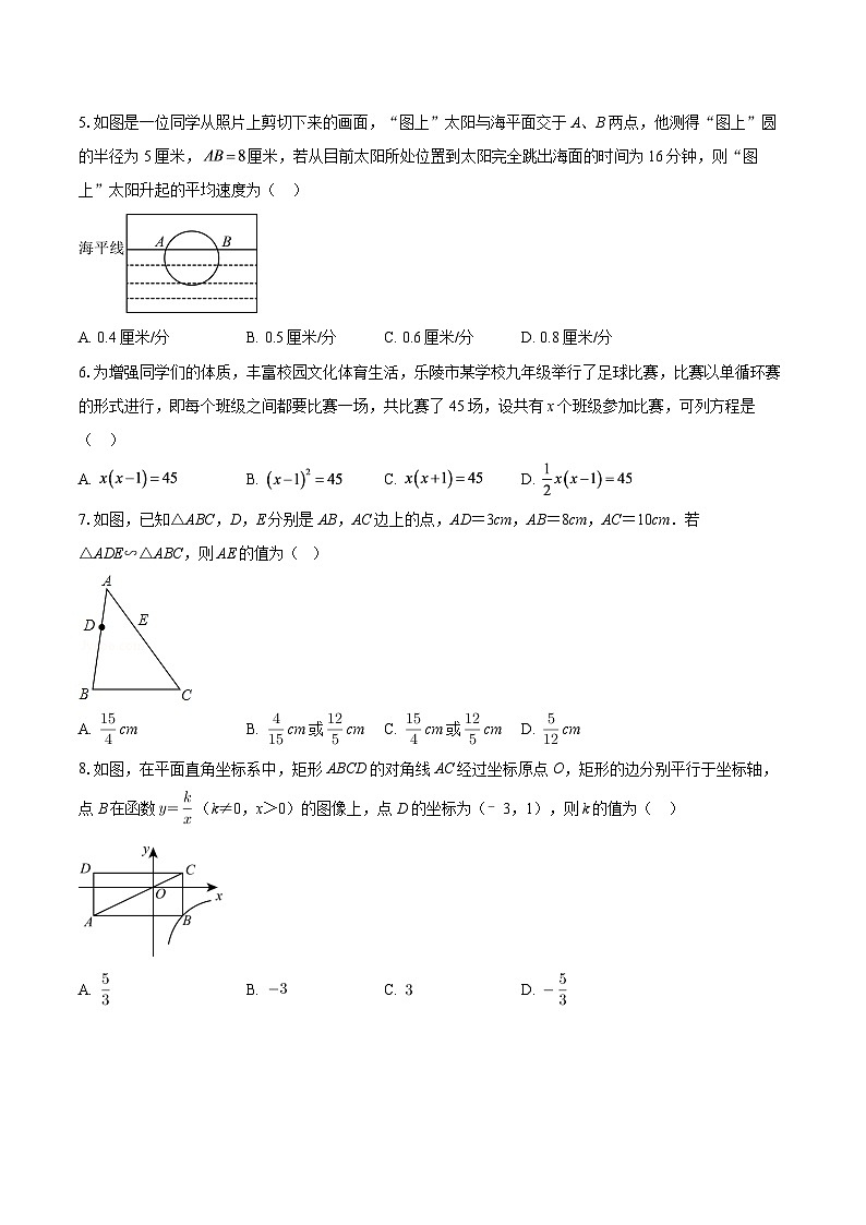 山东省德州市乐陵市2025--2026学年上学期人教版九年级数学期末考试练习卷-自定义类型第2页