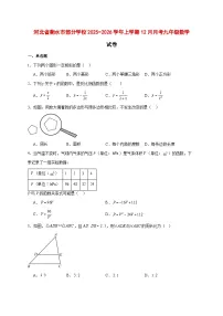 2025-2026学年河北省衡水市部分学校上册12月月考九年级数学试卷 [附答案]