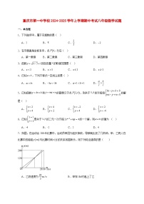 2024-2025学年重庆市第一中学校上册期中考试八年级数学试卷 [附答案]